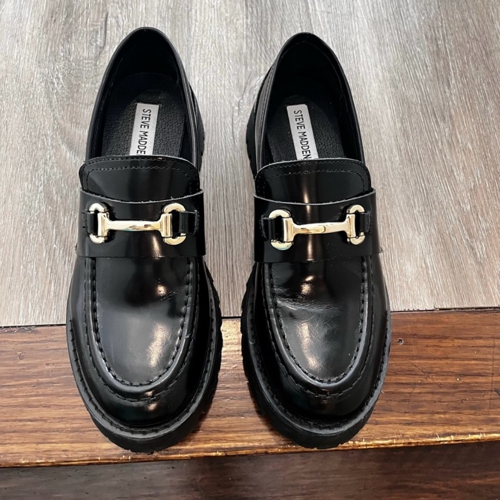 Steve Madden Black Loafers
